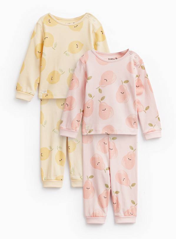 Fruit Print Pyjamas 2 Pack Up to 3 mths